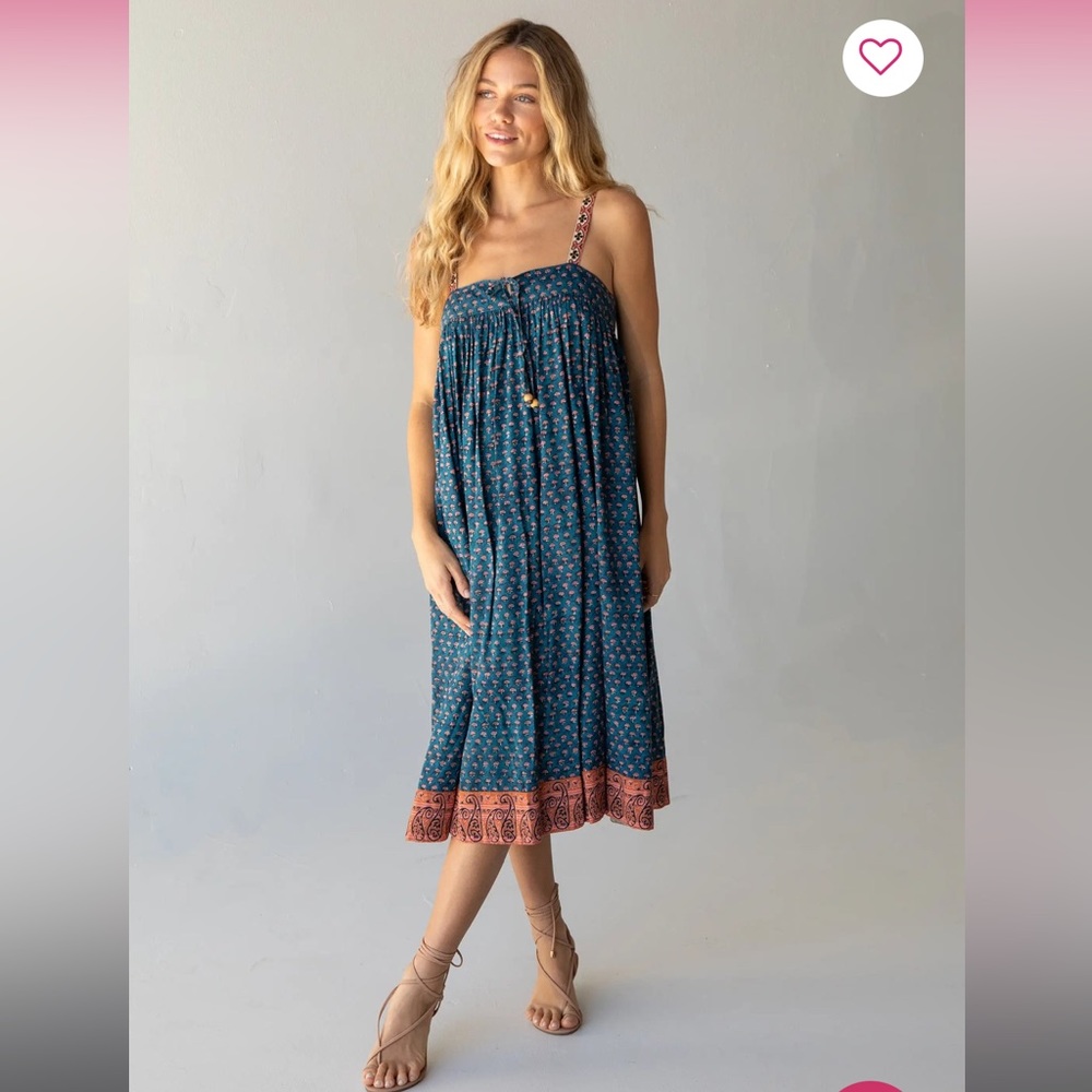 NATURAL LIFE Blue and Orange Patterned Dress